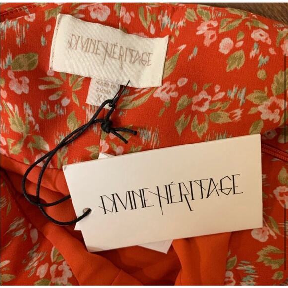 NWT Divine Heritage Sweet Virginia Ditsy Maxi Dress in Strawberry - Picture 6 of 8